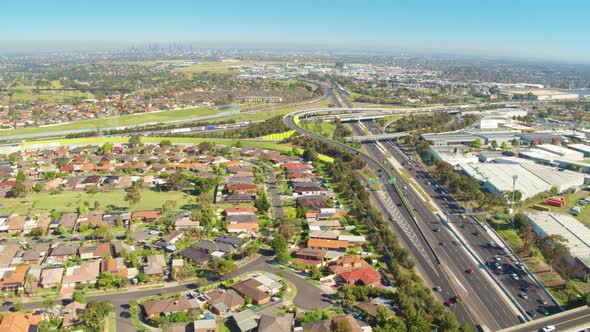 Suburbs next to Motorway