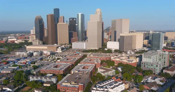 Aerial of downtown Houston and surrounding area