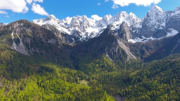 Aerial View on Mountains in Triglav National Park