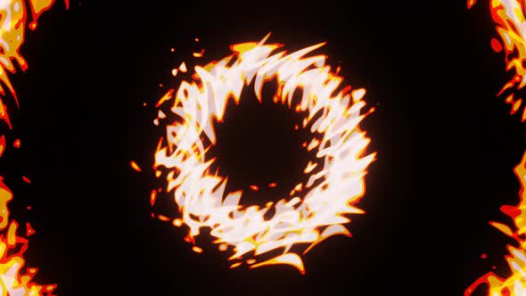 Abstract pulsating flame of rings 02