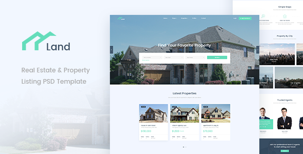 Land - Real Estate & Property Listing PSD Template