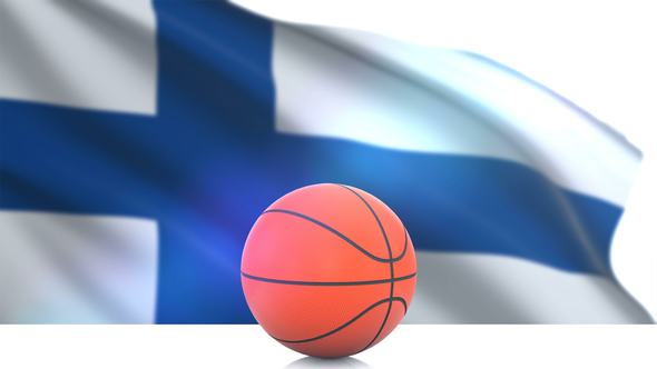 Basketball with Finland Flag alt