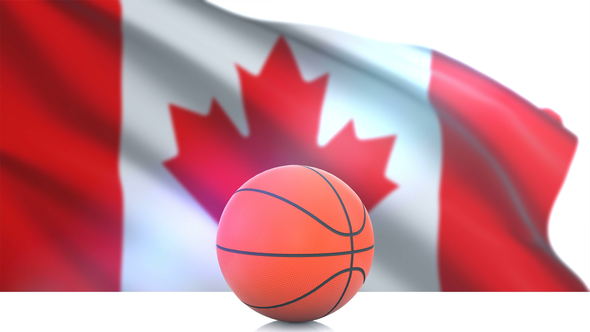 Basketball with Canada Flag alt