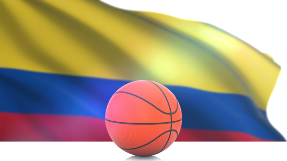 Basketball with Colombia Flag alt