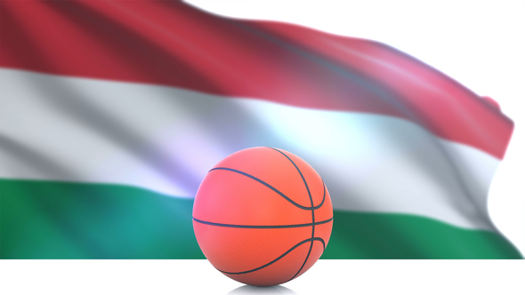 Basketball with Hungary Flag alt