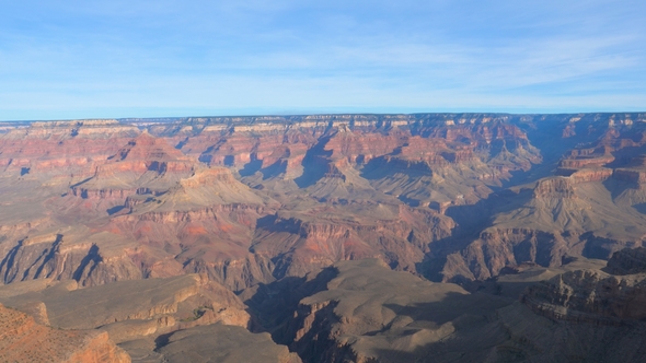 Pan Shot Right To Left Of Grand Canyon National Park On Colorado River Arizona