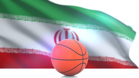 Basketball with Iran Flag alt