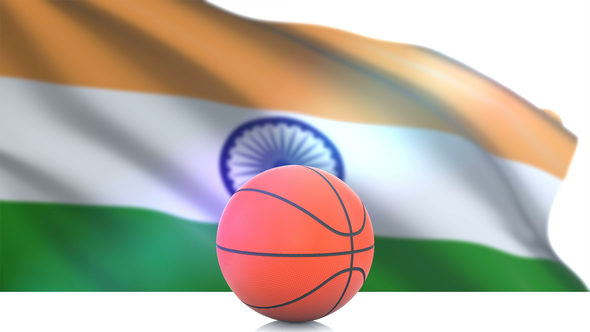 Basketball with India Flag alt