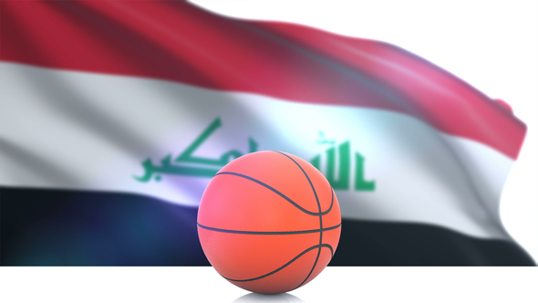 Basketball with Iraq Flag alt