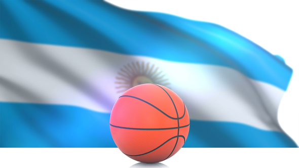 Basketball with Argentina Flag alt