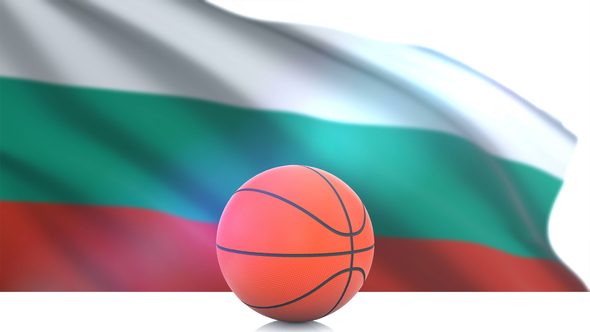 Basketball with Bulgaria Flag