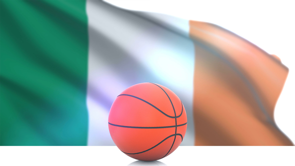 Basketball with Ireland Flag alt