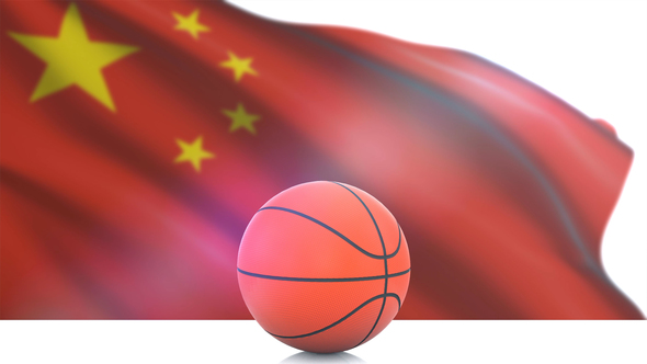 Basketball with China Flag alt