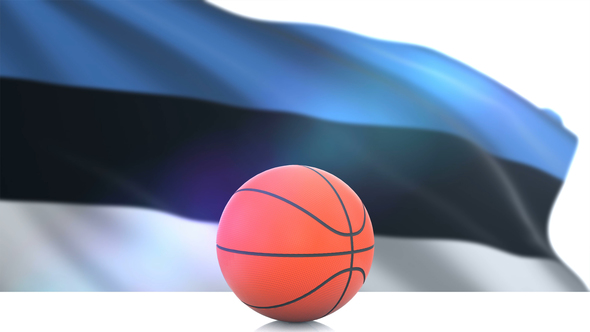 Basketball with Estonia Flag alt