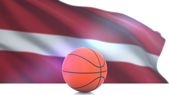 Basketball with Latvia Flag alt