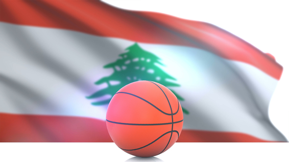 Basketball with Lebanon Flag alt