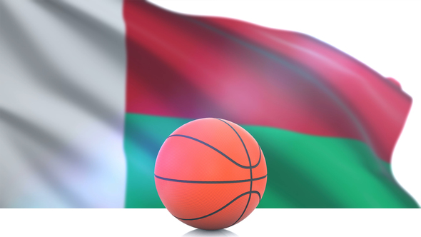 Basketball with Madagascar Flag alt