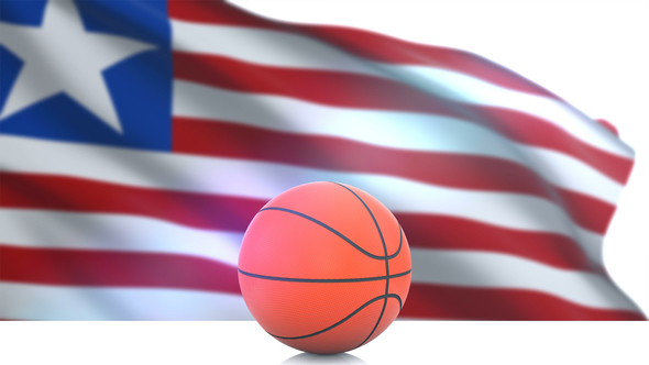 Basketball with Liberia Flag alt