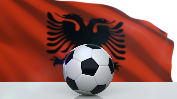 Soccer Ball with Albania Flag alt