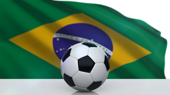 Soccer Ball with Brazil Flag alt