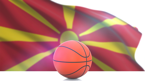 Basketball with Macedonia Flag alt
