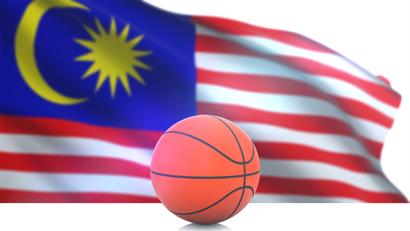 Basketball with Malaysia Flag