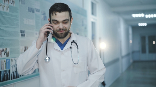 The Patient Comes to the Doctor, Who Making Call, for Consultation