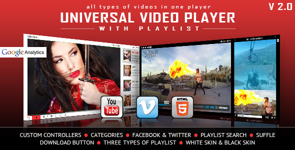 Universal Video Player - YouTube / Vimeo / Self-Hosted