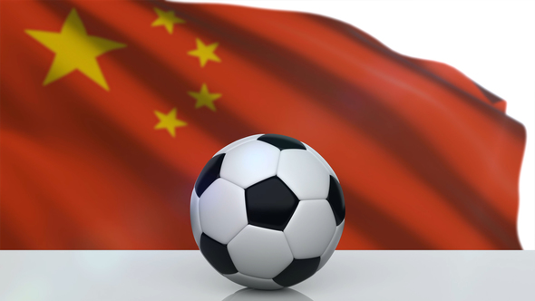 Soccer Ball with China Flag alt