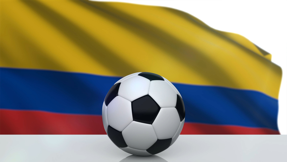 Soccer Ball with Colombia Flag alt