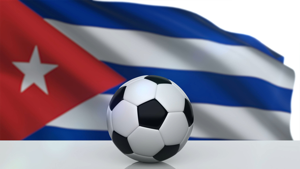 Soccer Ball with Cuba Flag alt