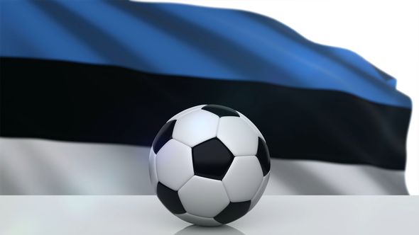 Soccer Ball with Estonia Flag alt