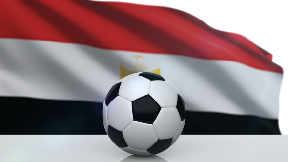 Soccer Ball with Egypt Flag alt