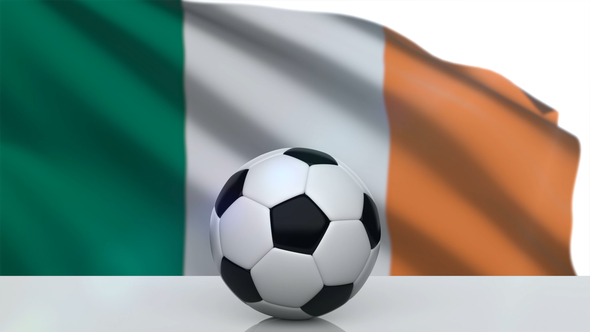 Soccer Ball with Ireland Flag alt