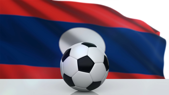 Soccer Ball with Laos Flag alt