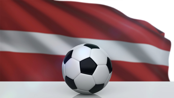 Soccer Ball with Latvia Flag alt