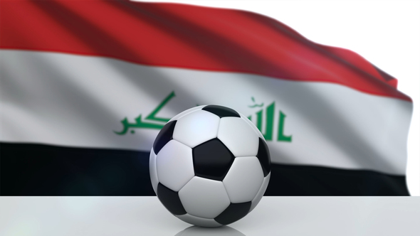 Soccer Ball with Iraq Flag