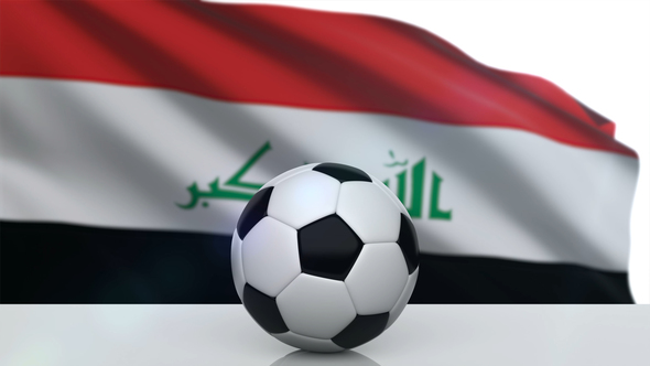 Soccer Ball with Iraq Flag alt