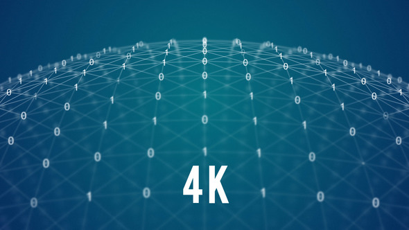 Digital Binary Data Grid on Spherical Surface 4K alt