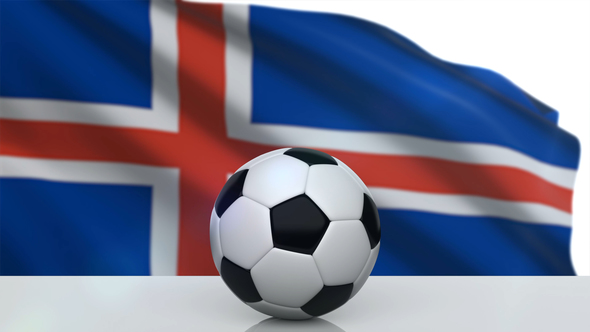 Soccer Ball with Iceland Flag alt
