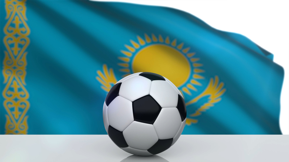 Soccer Ball with Kazakhstan Flag alt