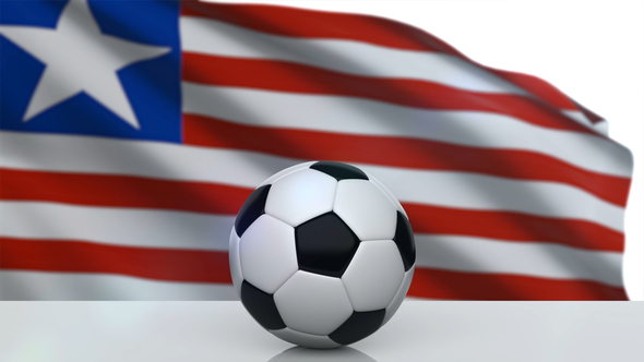 Soccer Ball with Liberia Flag