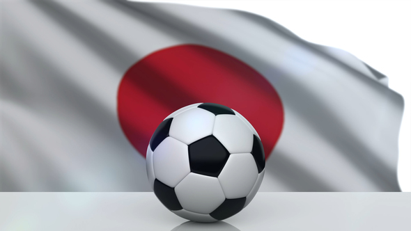 Soccer Ball with Japan Flag alt