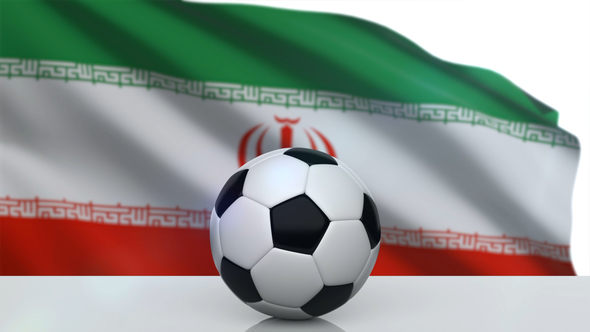 Soccer Ball with Iran Flag