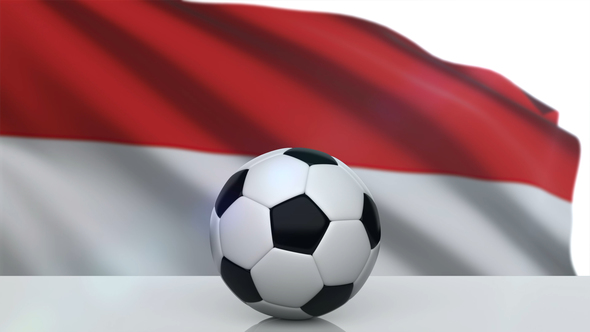Soccer Ball with Indonesia Flag