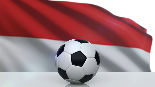 Soccer Ball with Indonesia Flag alt