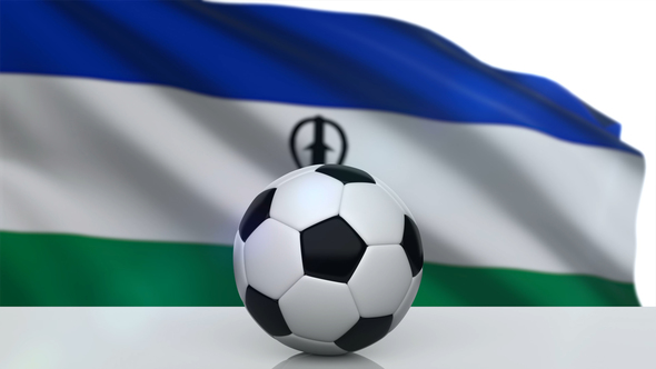 Soccer Ball with Lesotho Flag alt