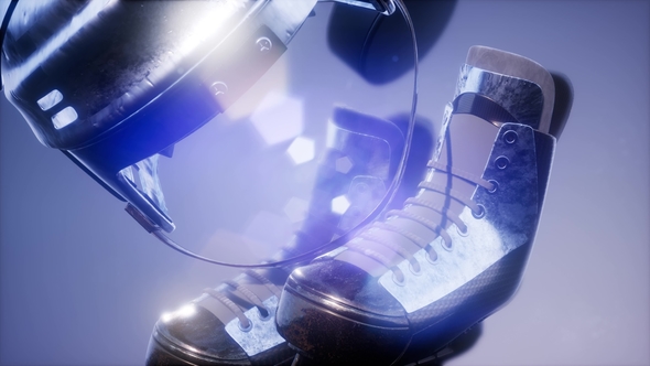 Flying Hockey Puck and Hockey Equipment alt