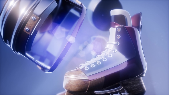 Flying Hockey Puck and Hockey Equipment alt