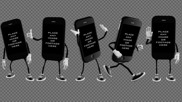 Smartphone Cartoon Character (5-Pack) alt